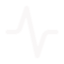 Heartbeat pulse line icon in white on a black background.