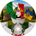 An Italian flag countryball spinning rapidly in a circular motion.