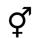 Combined gender symbol icon in black line-art style.