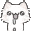 White cartoon cat with wide eyes and a stream of drool coming from its mouth.