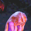 Rapunzel covering her face with her hands in a gesture of embarrassment.
