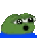 Pepe the Frog face cycling through various expressions of shock and silence.