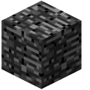 Bedrock block from Minecraft with a gray and black pixelated texture.