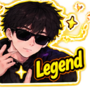 Anime boy wearing black sunglasses with a confident expression and gold sparkles surrounding him.