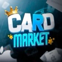 Card Market logo in bold blue text topped with a shining golden crown.