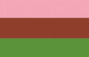 Gynosexual pride flag with horizontal stripes of pink, brown, and green.