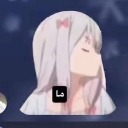 Anime girl with long hair looking away with a smug and unimpressed expression.