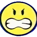 Yellow smiley face with a furious, gritted-teeth expression.