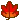 Maple leaf with red and orange pixelated coloring.