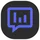 A purple speech bubble icon containing a simple three-column bar chart.
