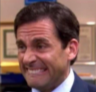 Michael Scott making a pained, teeth-gritting expression of extreme discomfort.