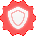 A white shield icon centered on a bright red glowing background.