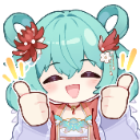 Anime girl with teal hair smiling brightly and giving a double thumbs-up gesture.