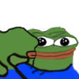 Pepe frog character giving a warm, friendly hug.