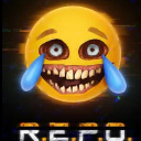 A distorted yellow emoji with hollow eyes and jagged teeth crying blue tears with the text R.E.P.O. below it.