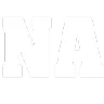 The letters N and A in bold white block font on a black background.