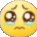 Yellow emoji face with large watery eyes and a trembling mouth expressing sadness or pleading.