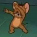 Jerry the mouse performing a dabbing pose with a smug expression.