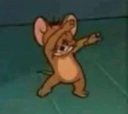Jerry the mouse performing a dab dance move.