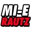 Text reading MI-E RAUTZ in bold white and red letters on a black background.