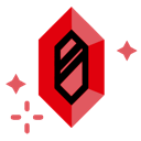 A red crystal icon with sparkles surrounding it, representing a Discord server boost.