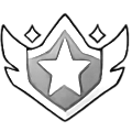 Silver shield emblem featuring a central star and two small stars above, representing a high competitive rank.
