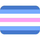 Transgender pride flag with horizontal stripes of light blue, pink, and white.
