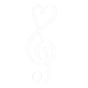 Treble clef symbol stylized into a heart shape.