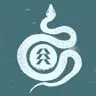 Hunter class symbol from Destiny featuring a serpent wrapped around the emblem in white on a blue background.