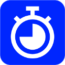 A white stopwatch icon centered on a bright blue square background.