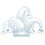 A white jester hat with small faces on each tip, surrounded by floating purple ghost-like wisps.