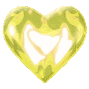 A glossy, 3D golden heart icon with reflective highlights.