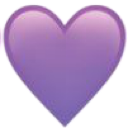 Lavender heart symbol with a soft glow effect.