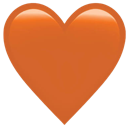 Heart symbol colored in a deep burnt orange hue.