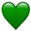 Green heart symbol with a glossy finish.