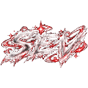 The letters SEV in a metallic font surrounded by glowing red energy and sparkles against a black background.