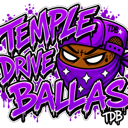 A stylized character wearing a purple bandana and cap with graffiti text in the background.