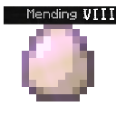 Egg icon with the text Mending VIII in a pixelated Minecraft font style.