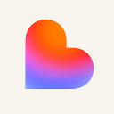 Heart symbol featuring a smooth orange to purple gradient.