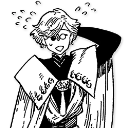 Qifrey from Witch Hat Atelier looking nervous with sweat drops around his head.