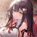 Anime girl with heterochromia winking playfully at the viewer.