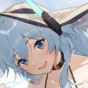 Anime girl with blue hair giving a smug, mischievous grin.