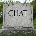 A gray stone tombstone with the word CHAT engraved on it.
