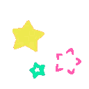 Colorful pixelated stars and sparkles floating in a scattered pattern.
