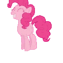 Pinkie Pie the pony bouncing up and down with a joyful expression.