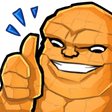 The Thing from Fantastic Four smiling and giving a thumbs up gesture.