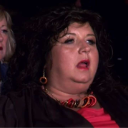 Abby Lee Miller with a shocked, open-mouthed expression.