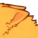 Orange animal ears drooping downwards in a sad expression.