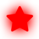 Red star symbol on a solid background.