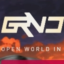 A stylized logo with the letters GRND in white over a dark background with orange fire-like elements below.